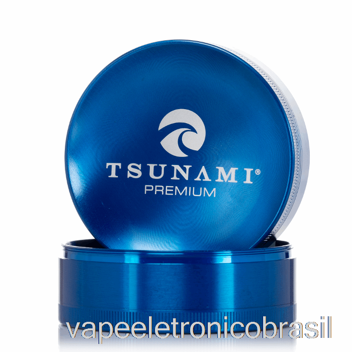Vape Vaporesso Tsunami 2,95 Polegadas Moedor Superior Afundado De 4 Peças Azul (75 Mm)